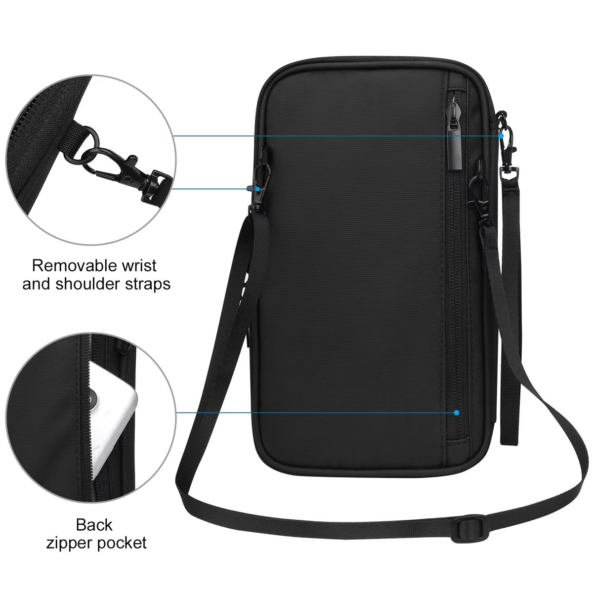Upstao Minami Multi-Pocket Travel Wallet with Strap