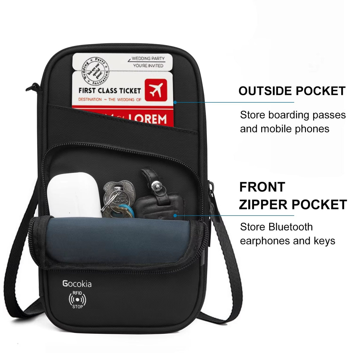 Upstao Minami Multi-Pocket Travel Wallet with Strap