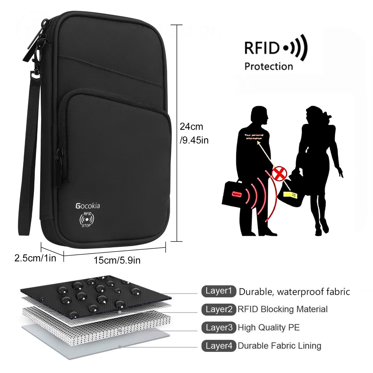 Upstao Minami Multi-Pocket Travel Wallet with Strap