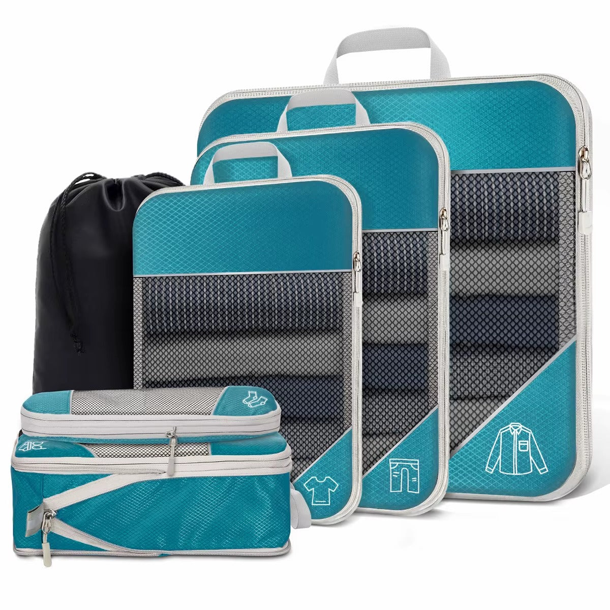 Upstao Mori 6-Piece Packing Cube Set with Shoe Bag