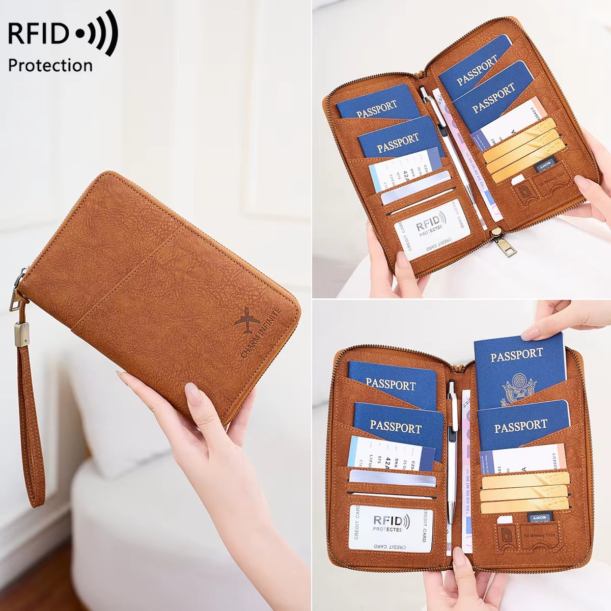 Upstao Oka RFID Multi-Passport Document Organizer