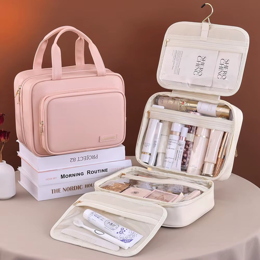 Upstao Yama Leather-Look Flat Toiletry Pouch