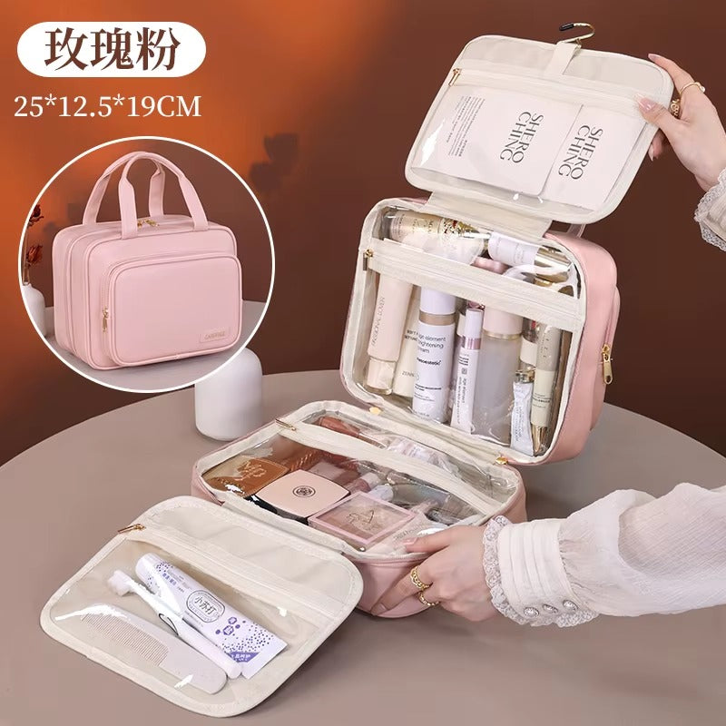 Upstao Yama Leather-Look Flat Toiletry Pouch