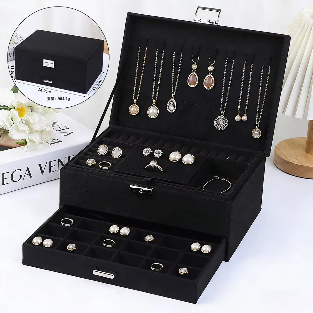 Upstao Yuri Lockable 3-Layer Jewellery Case